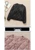 2024 Women's Fashion Loose-Fit Diamond Quilted Down Jacket - Lightweight, Warm, Round Neck, Short Coat