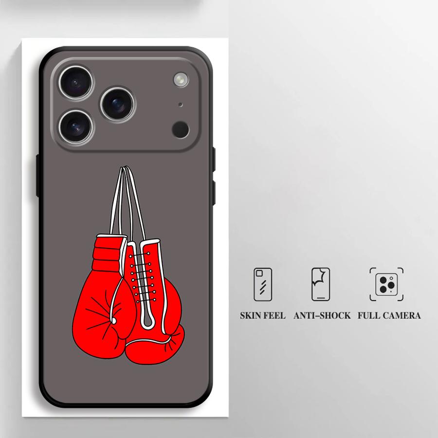 Funda Phone Cover Case for Apple iPhone 17 Pro Max 15 Pro 7 8 16 13 XR XS MAX 11 Air 14 12 Cool Boxing Gloves