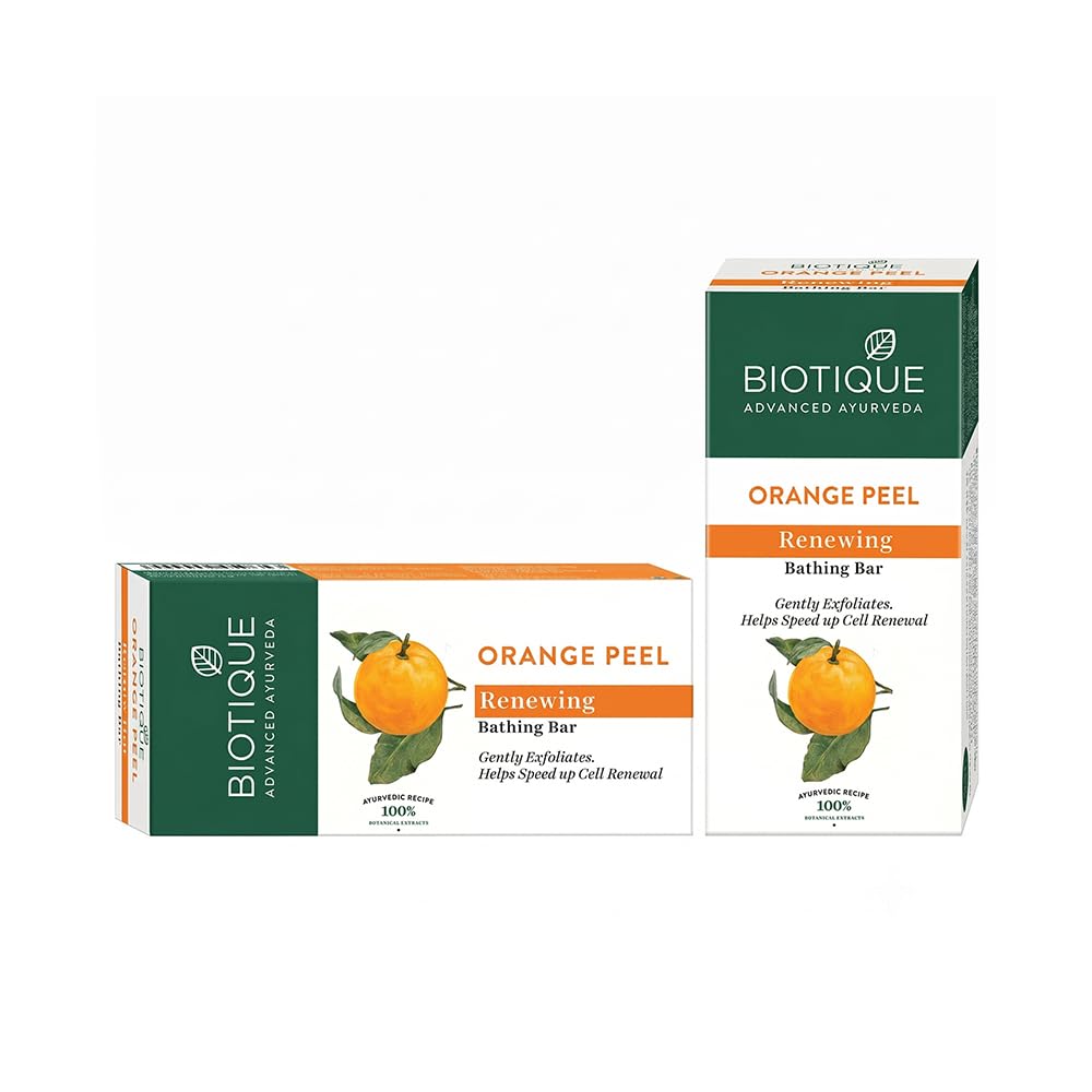 Biotique Bio Orange Peel Revitalizing Body Soap | Exfoliated and Speed Cell Renewal | Deeply Cleanses |100% Botanical Extracts| Suitable for All Sk