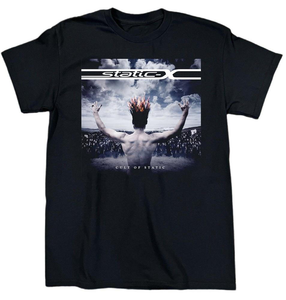 Static X Band Cult of Static Хлопковая черная футболка всех размеров TT205 Унисекс футболка XXXL