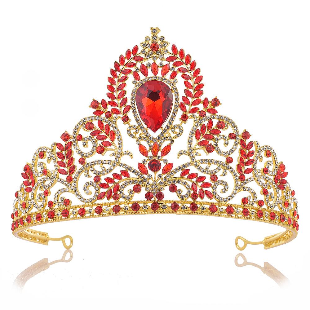 

Ретро дворец барокко роскошный свадебный большой корона сплав бриллиантовая свадебная тиара корона