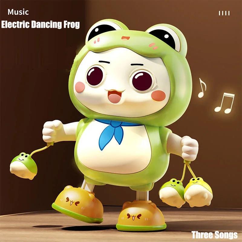 Musical Dancing Frog Toy With Flashing Lights, Electric Tummy Time & Sensory Toy For Babies Unique Baby Shower Gift For Children