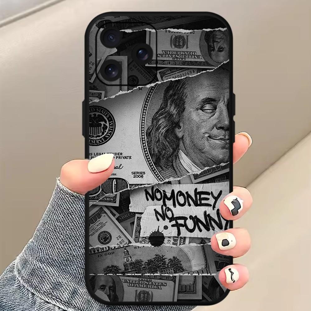Luxury Funny Dollar US Phone Case For iPhone Mini 11 12 13 14 15 Pro XS Max X Plus SE XR Black Soft Shell