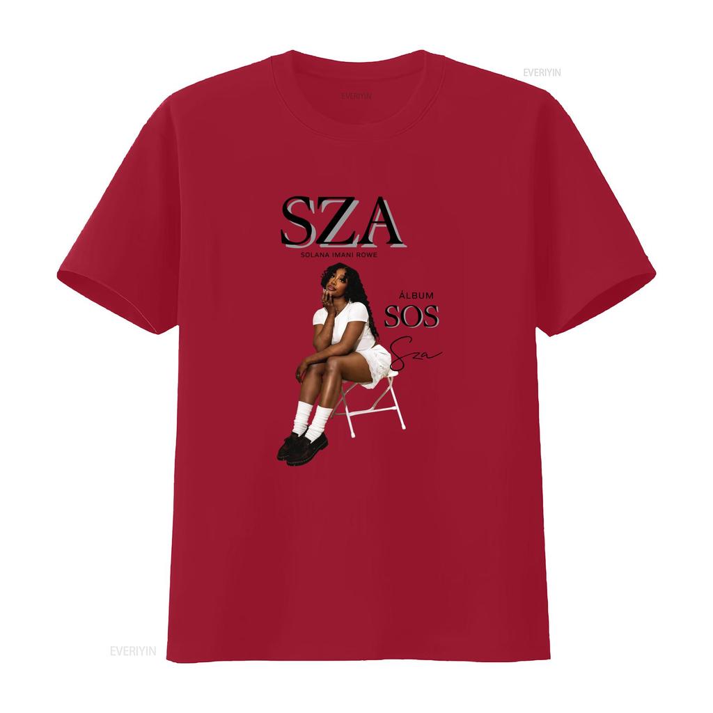 Vintage Streetwear R B Singer Sza Sos Album Print Casual T Shirt Vintage Washed Graphic Streetwear Comfortable Homme Soft