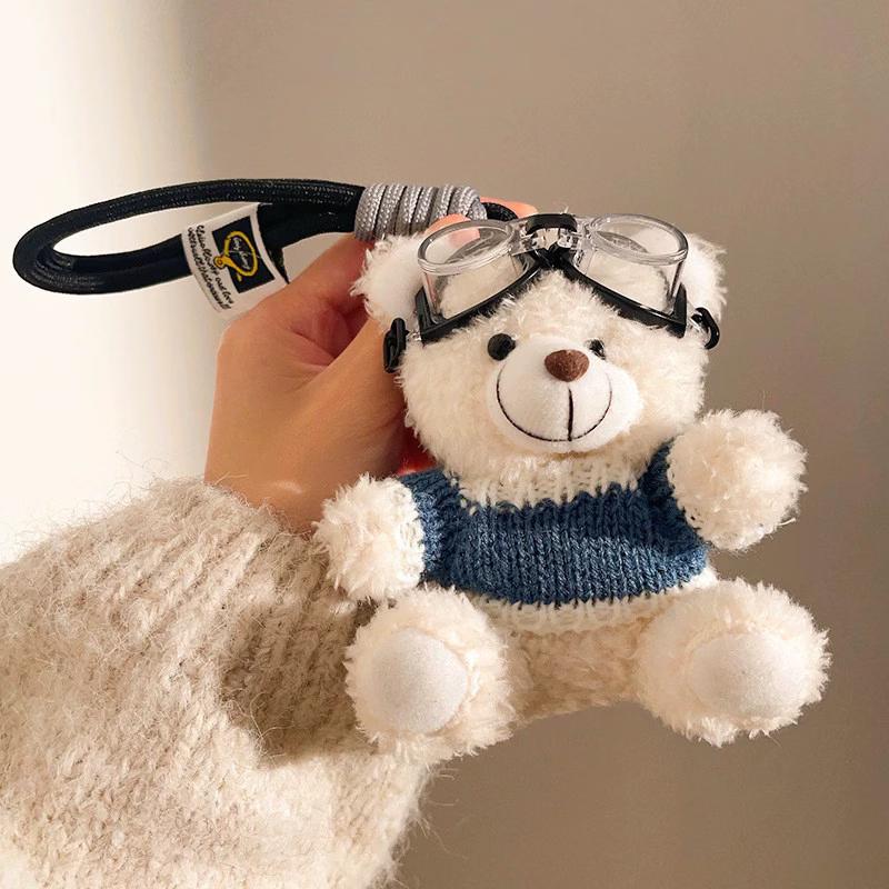 Trendy Cartoon Plush Bear Keychain