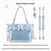 New Y2K Ribbon Bow Ita Crossbody Bag Sweet Girls Transparent Large Capacity Shoulder Bag DIY Display Handbag Lady Satin Tote Bag