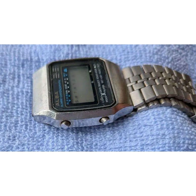 Used ALBA ALARM-CHRONOGRAPH Watch Silver Digital