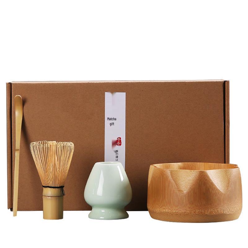 Matcha Tool Set: Chasen Stand & Tea Whisk with White Hon-date, Inspired by Song Dynasty, in Japanese Gift Box
