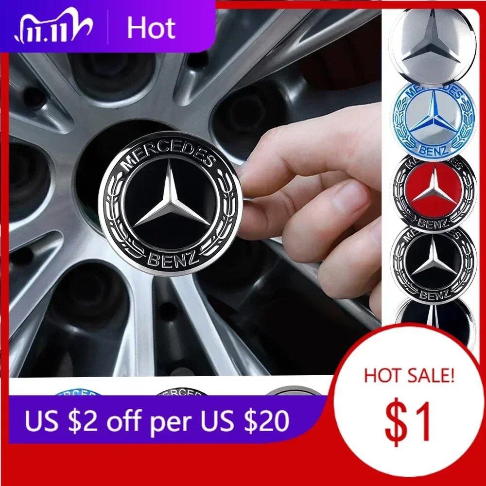 Samolepka na auto Pro Mercedes Benz 4ks 60/63/68MM Krytka středu kola auta Kryt náboje kola Příslušenství Pro MERCEDES BENZ AMG W108 W124 W12