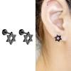1 Pair Satin Star of David Screw Back Stainless Steel Stud Earrings for Men Women Ear Piercing  Jewelery Valentines Couple Gifts