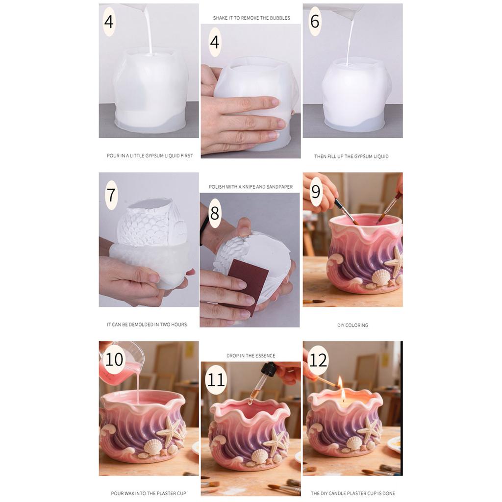 Bendable Silicone Curved Container Mold Flowerpot Moulds Suitable for Handcrafted Resin Jewelry and Ornamental Pieces