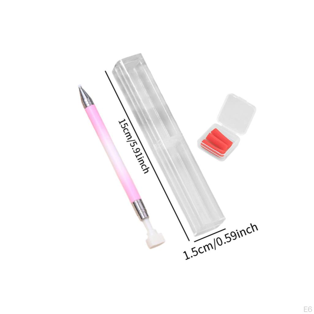 Rhinestone Picker Dotting Pen DIY Nail Art Tool Compact Multiuse Adjustable Refillable Replaceable