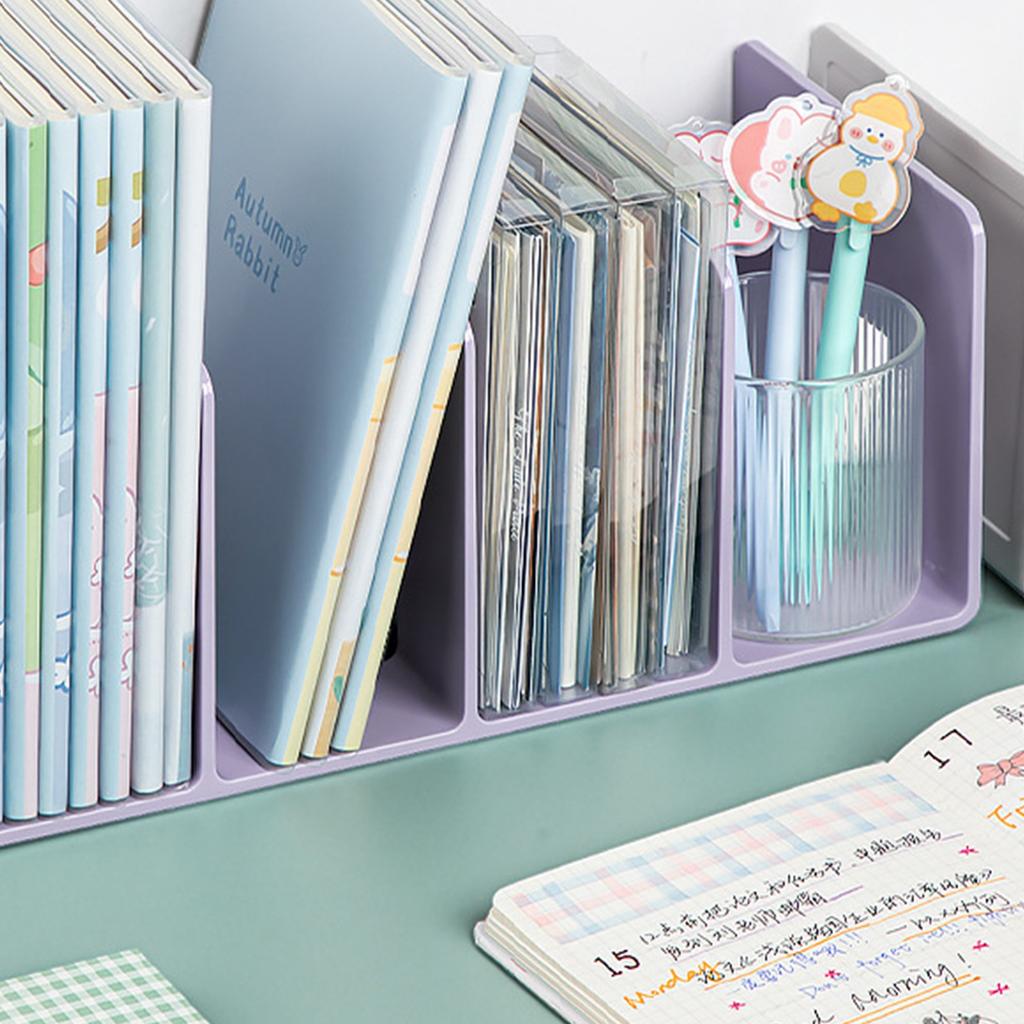 Acrylic Bookends Reading Shelf Book End File Sorter Book Storage Stand File Organizer for Book Magazines