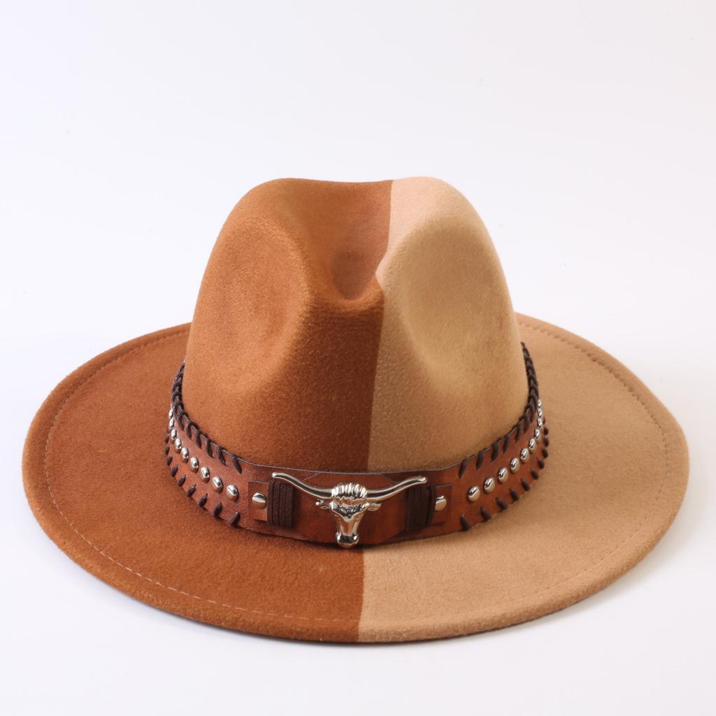 Popular European and American Classic Double-color Wide-brimmed Top Hat Men's and Women's Fashion OL Style Cowboy Hat Jazz Hat