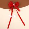 Festlicher roter Schleifenquasten-Haarclip für Mädchen und Frauen - Weihnachts- & Neujahrs-Pferdeschwanz-Accessoire