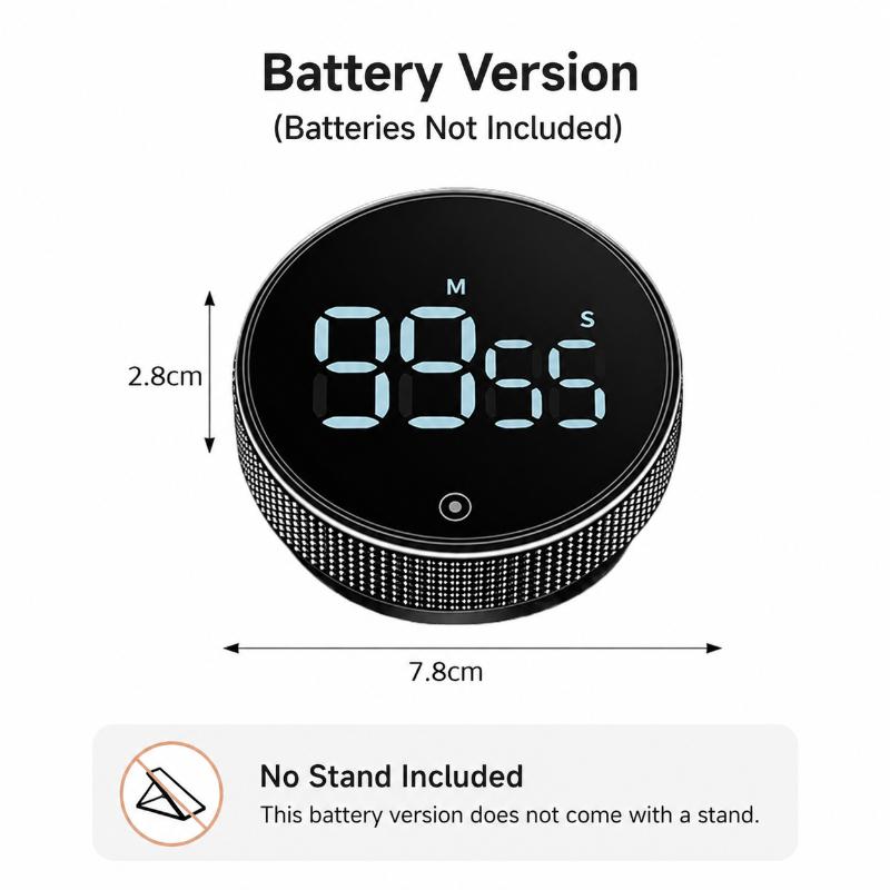 Round Magnetic Timer Kitchen Rotary Timer Back Bracket Design Stopwatch Clock Cooking Shower Study Remind Clock Home Accessory