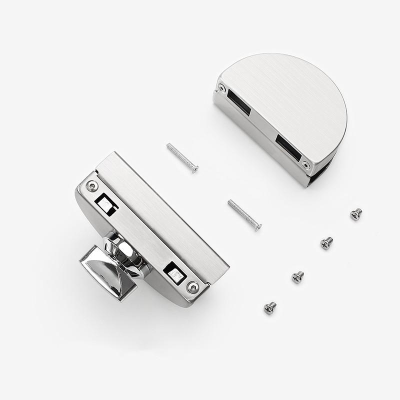 Semi-circular Stainless Steel Glass Lock No-drilling Sliding Door Locks Office Frameless Glass Clip Interior Security Door Latch