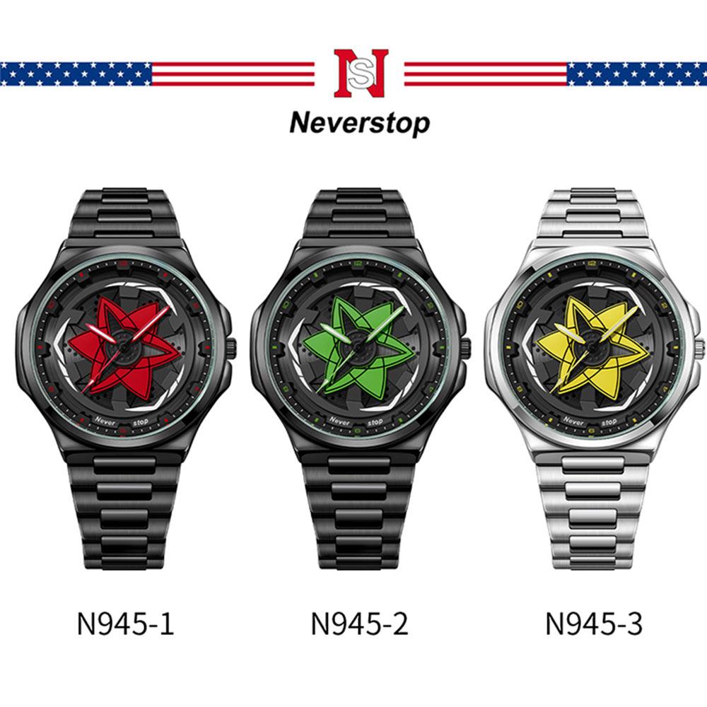YAZOLE New Fashion Men's Watch Stylish Wheel-Inspired Men's Quartz Watch Student Watch with Luminous Steel Bracelet Model N945