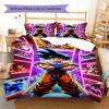Son Goku Muster Bettwäsche, Steppbett Set Bettbezug Kissenbezug Zuhause Geburtstagsgeschenk (1 Bettbezug + 2 Kissenbezüge, ohne Füllung)
