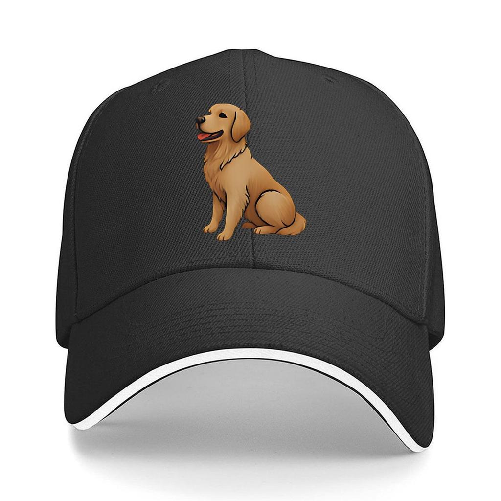 Cartoon Golden Retriever Resin OrnaUnisext Hip Hop Hat Fashion Outdoor Sports Sandwich Baseball Cap