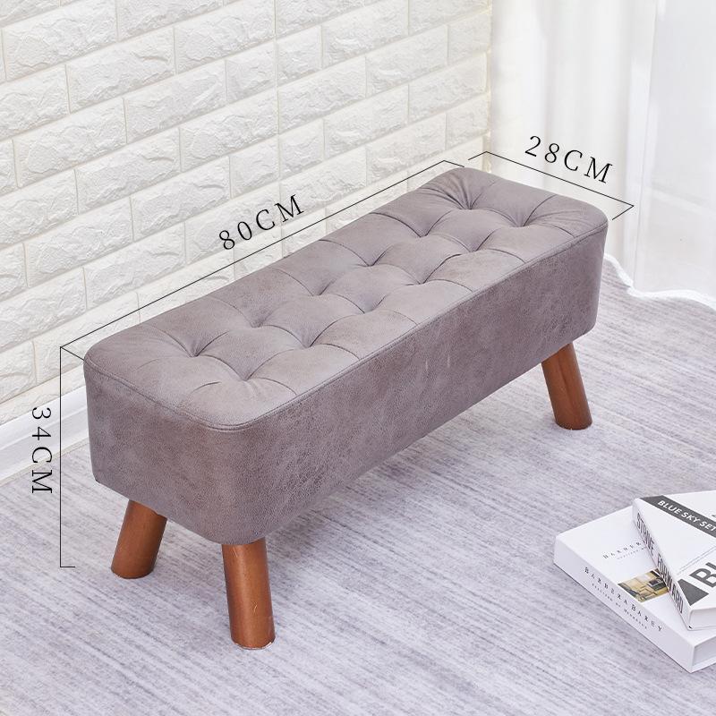 1PC Creative Curved Storage Stool Ottoman, Living Room Sofa Shoe Changing Stool with Wooden Legs for Bedroom Bedside чёрный