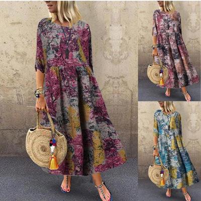 2022 Summer New Style Printed Casual Long Dress