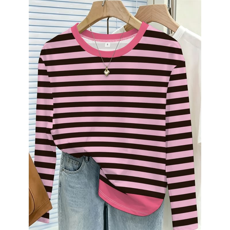 Women's Creative Printed Long-sleeved T-shirt, Breathable, Soft and Comfortable, Suitable for Casual Wear All Year Round