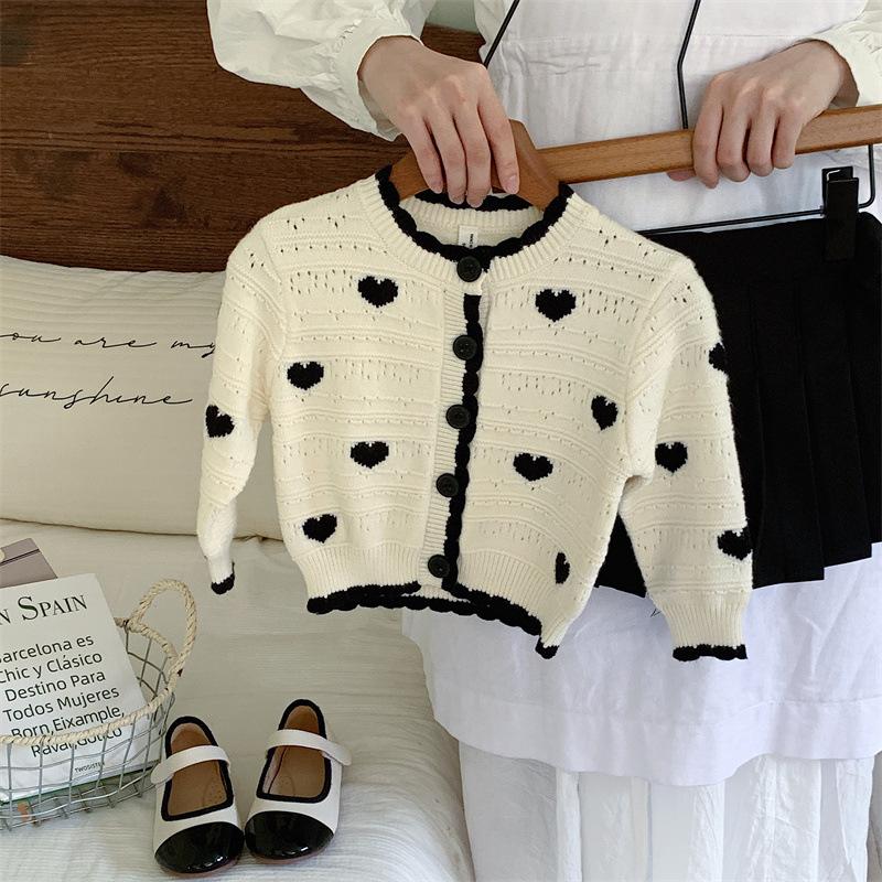 

Новый вязаный свитер с ажурным узором сладкая любовь для девочек, комплект из двух предметов: юбка и свитер, детский весенне-осенний костюм 140cm