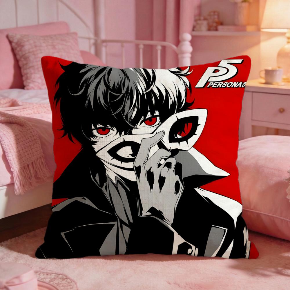 Spiel Persona 5 Kissenbezug Premium Komfort Wendbare Kissenhülle Zwei-in-Eins-Design für Jeden Raum Auto-Innenraum