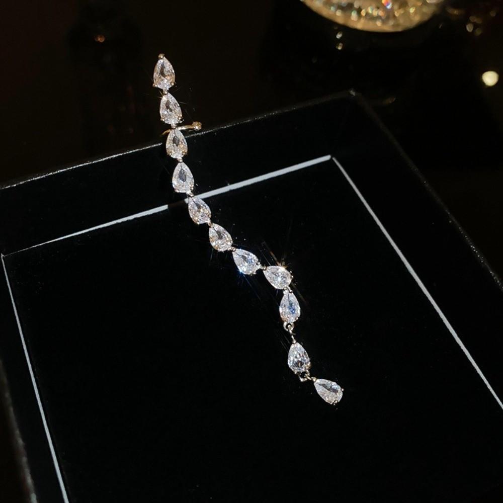 1 Pcs Elegant Zircon Earrings Luxury Clip-On Earrings Dangle Earrings  Women's Jewelry Accessory