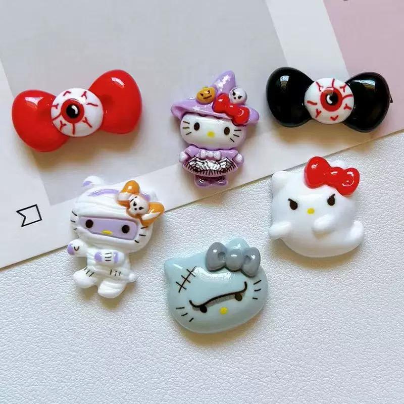10 Pcs New Mini Kawaii Cartoon Animal Halloween Cat Resin Scrapbook Diy Jewellery Children Gift Hairpin Accessories A140