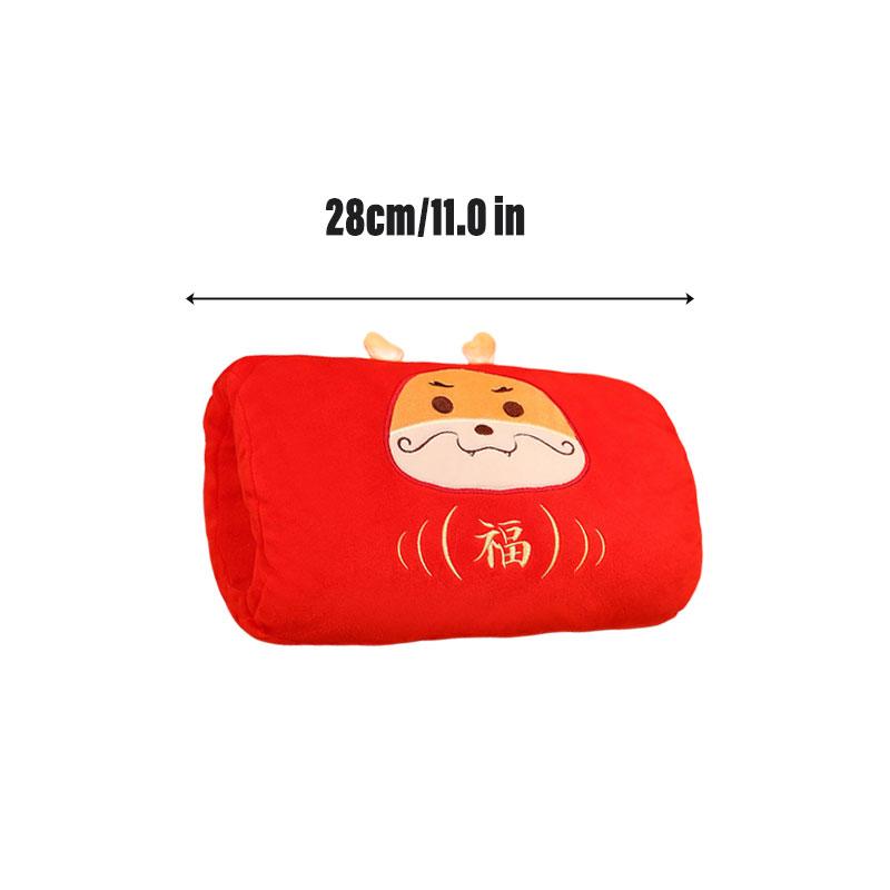 

Dragon Plush Dharma Toy Doll Neck Pillow Hand Warmer Christmas Gifts Headrest Hand Warmer Pillow A,28cm/11.0 in