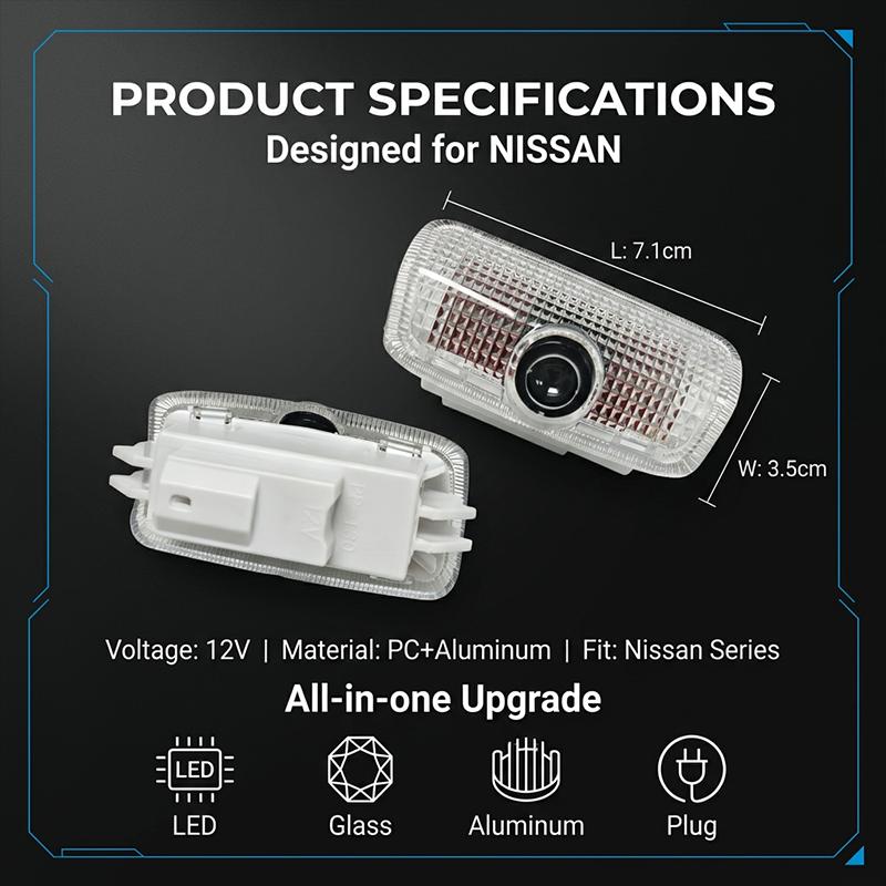 2pcs/set No Fade 3D LED Car Door Welcome Light Car Door Logo For Nissan Nismo Almera Tiida Juke Teana Qashqai 350Z 370Z GTR X Trail T32 T31