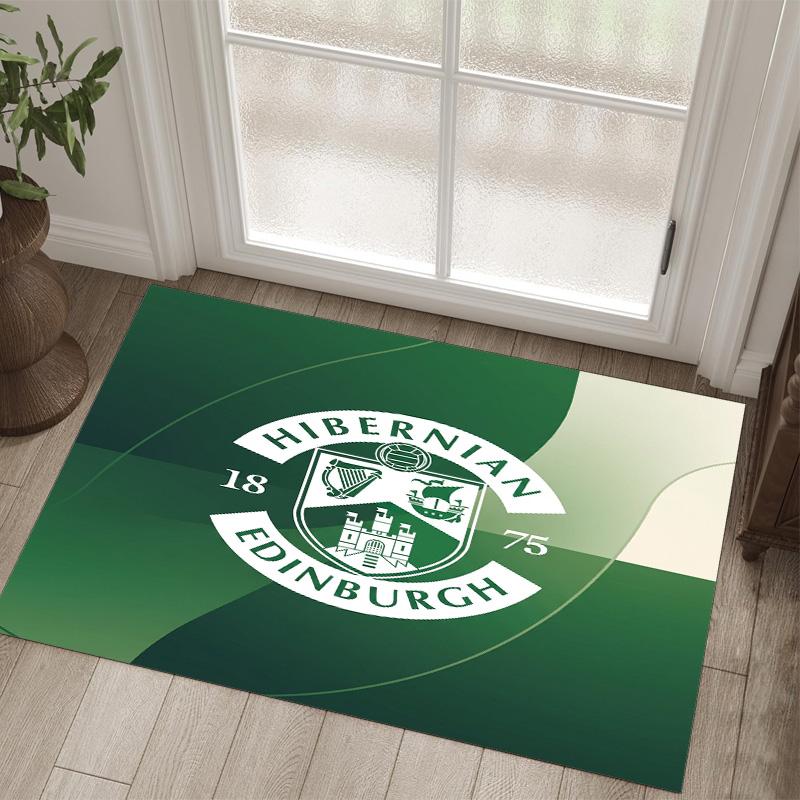 Hibernian FC Design Crystal Velvet Carpet Cozy Non?Slip Printed Rug For Bedroom Living Room Entrance