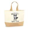 Tote Bag - PLANETEE - Marie-Claire Bas Les Pattes (Raccoon) - Jute - Printed In France - Large Capacity