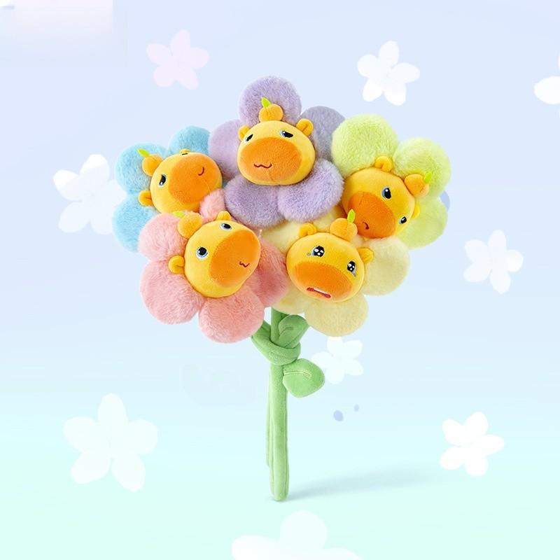 Water Piglet Cute Plush Flower Bouquet Figure For Home Decor And Collectibles