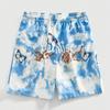 Pantaloncini da uomo Paradise Angel con stampa di farfalle e coulisse, Pantaloncini sportivi casual in stile street