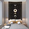 Shiny Flower Moon Phase Moon Wall Nordic Fabric Constellation Large Wall Stylish Room or Window Living Unique Gift Tapestry, Hanging, Poster, Decor,