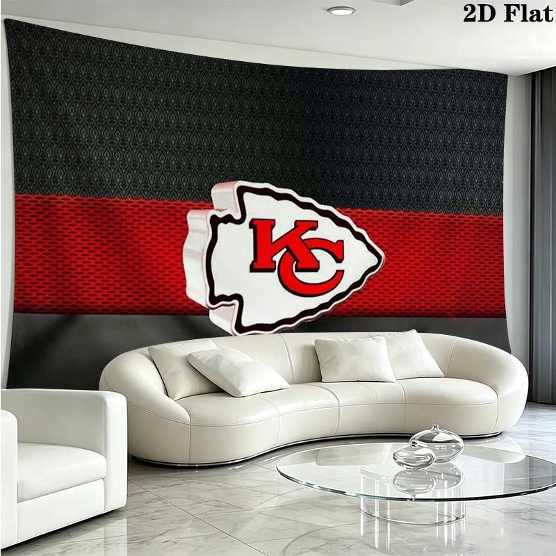 Kansas City Chiefs Wall Tapestry Aesthetic Wall Hanging Printed Fabric Blanket Decorative Tapestries for Bedroom Living Room Home Decor