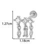 Zircon Set F136 Titanium Internal Thread Lip Labret Stud Ear Cartilage Piercing Jewelry