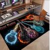 Music Guitar Theme Soft Crystal Velvet Rug Custom Name & Text Print Non Slip Floor Rug for Bedroom Living Room