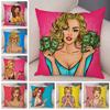 Pop Style Women Sexy Cushion Cover Decor Cartoon Lady Double Print Pillowcase for Sofa Home Soft Plush Throw Pillow Case