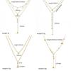 Geometric Water Drop Zircon Necklace With Gold Stainless Steel For Casual Womens Jewelry