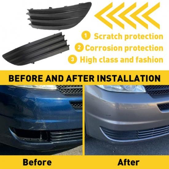 For 2004-2005 Toyota Sienna Driver Passenger Side Fog Light Lamp Cover Black EXV