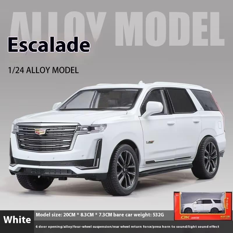 1:24 Cadillac Escalade SUV Alloy Car Die-cast Metal Model Business Car Sound and Light Desktop Collection Decoration Gift Boy Display Ornaments