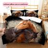 1PC Horse Bedding Quilt Set Quilt Cover Pillowcase Home Decoration Birthday Gift (1 * duvet cover + 2 * pillowcase, without core)