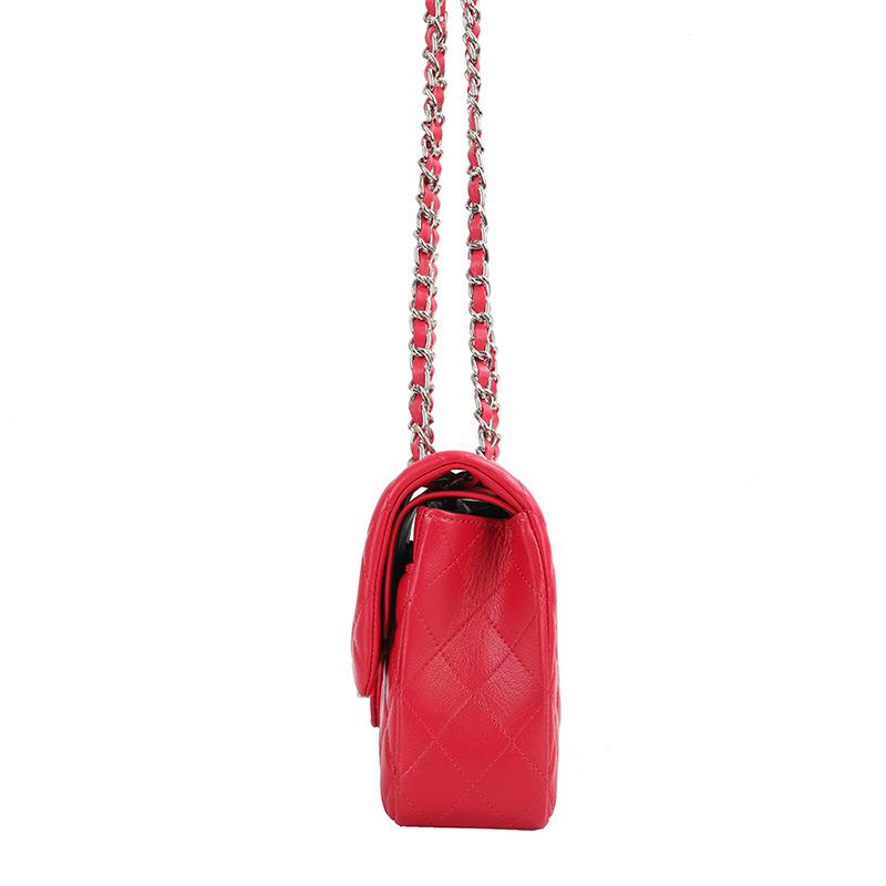 Sheepskin Rhombus Chain Shoulder Bag - 2025 Autumn/Winter Commuter, All-Match, Small Square High-End Ladies' Messenger Bag