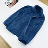 Autumn Winter Womens Long Pile Polar Fleece Zipper Jacket Warm Double Face Coral Fleece Plush Coat Plus Size Top
