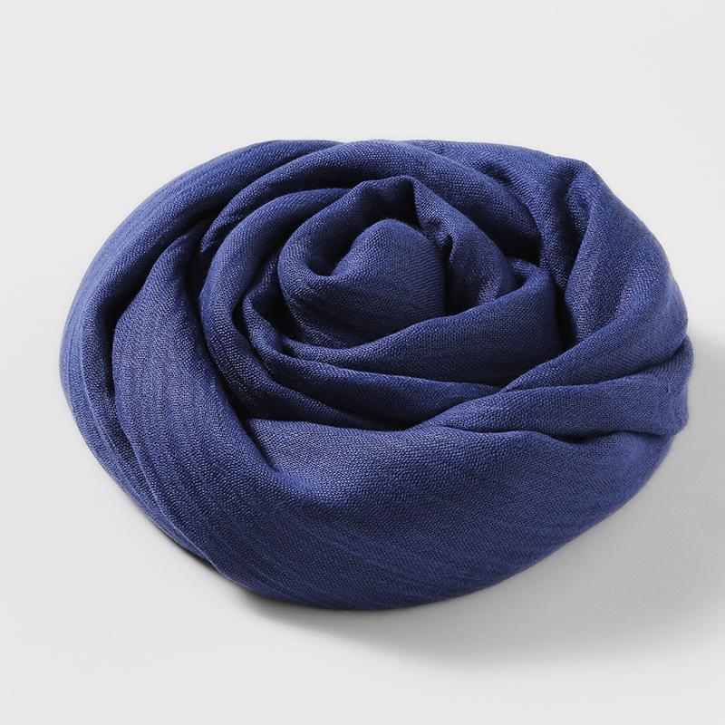 Women's Cotton Linen Artistic Solid Color Silk Scarf, Sun Protection Beach Neck Scarf, Japanese Style Long Gauze Scarf