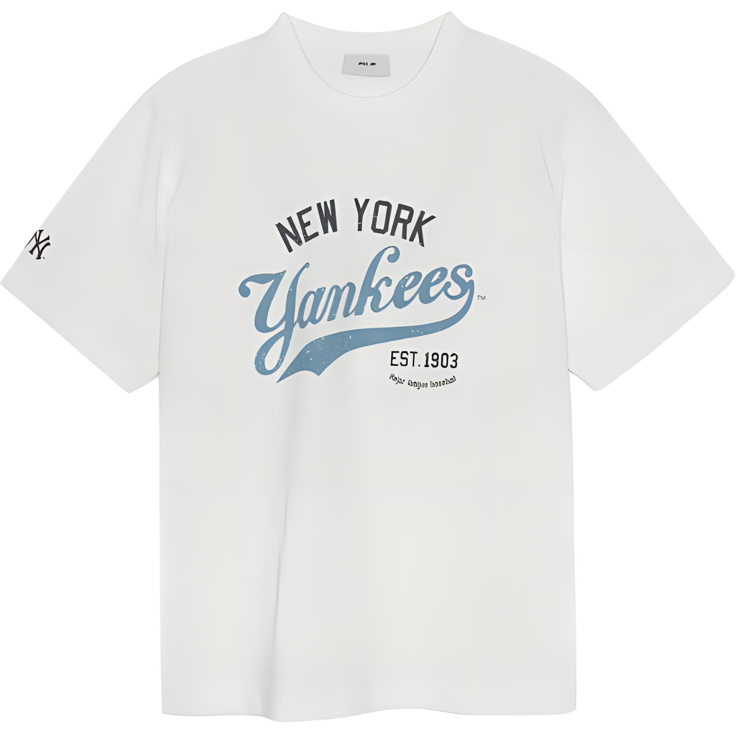 

New MLB T Shirts Unisex White 3ATSV0553-50IVS XS